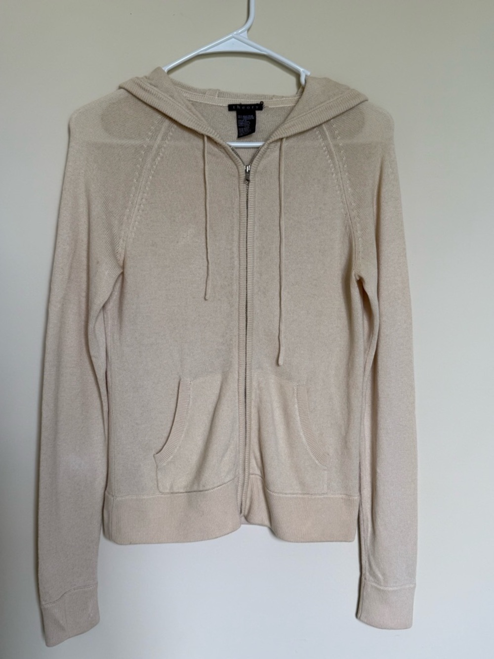 Theory Women's Beige Zip Hoodie